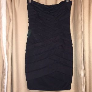 Black strapless dress